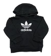 Černá mikina s logem a kapucí Adidas 