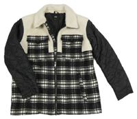 Čierno-biela vlněno/šusťáková zimná bunda River Island