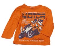 Oranžové triko s motorkou Kids 