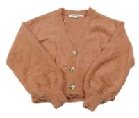 Starorůžové chlupaté propínací svetrové bolérko Garcia