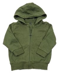 Khaki propínací mikina s kapucí F&F