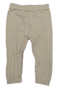 Béžové vzorované pletené nohavice M&S