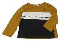 Béžovo-čierno-biele tričko s jeleňom Shein