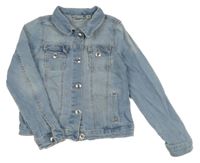 Svetlomodrá rifľová crop bunda Alive