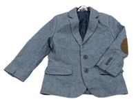 Tmavomodré melírované sako s náloketníky H&M
