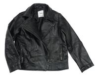 Černý koženkový podšitý křivák Sinsay