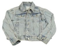 Světlemodrá riflová crop bunda s kamínky River Island 