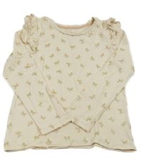 Smotanové tričko s koníky a volánikmi C&A