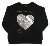 Čierna mikina so srdiečkom Piazaitalia