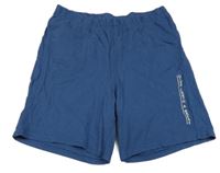 Tmavomodré bavlnené kraťasy s nápisom Alive