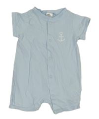 Svetlomodrý bavlnený kraťasový overal H&M