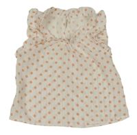 Bílý halenkový top s proužky a puntíky 