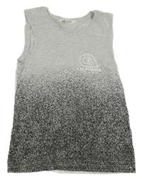 Sivo-čierne tielko s nápisom H&M