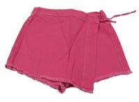 Fuchsiová rifľová skort sukňa Shein