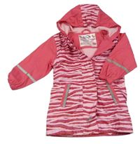 Růžovo-světlerůžová vzorovaná nepromokavá jarní bunda s kapucí Lupilu