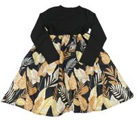 Černé šaty s listy