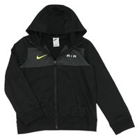 Černo-šedá propínací sportovní funkční mikina s kapucí Nike