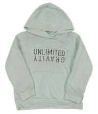 Svetlozelená mikina s 3D nápisom a kapucňou Decathlon