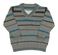 Sivý sveter s prúžkami Matalan