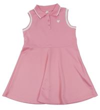 Svetloružové polo šaty so srdiečkom Shein