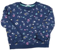Tmavomodrá oversize mikina so vzorom M&S