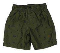 Khaki šusťákové kraťasy s palmami Primark