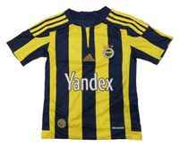 Tmavomodro-žlutý funkční fotbalový dres Adidas