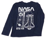 Tmavomodré triko Nasa H&M