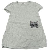 Sivé melírované svetrové šaty s mačičkou H&M