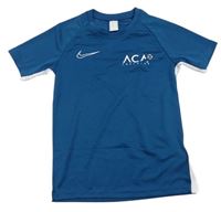 Petrolejovo-bílý funkční fotbalový dres s logem Nike