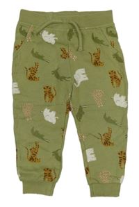 Khaki tepláky so zvieratkami zn. PRIMARK