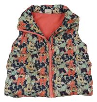 Tmavomodrá prošívaná šusťáková zateplená vesta s Minnie George