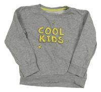 Sivá melírovaná mikina s nápismi a hviezdičkami impidimpi