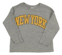 Šedé melírované žebrované oversize mikinotriko s nápisom ZARA