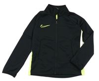 Černo-neonově zelená funkční sportovní propínací mikina Nike