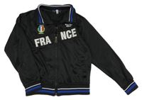 Čierna prepínaci športová mikina s nápisom a pruhmi