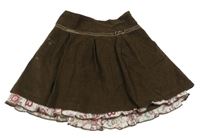 Tmavohnedá menšestrová sukňa s mašličkou GiRANDOLA