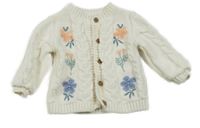 Smotanový prepínaci sveter s kvietkami a vzorom M&S