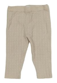 Svetlobéžové rebrované vzorované úpletové legíny F&F