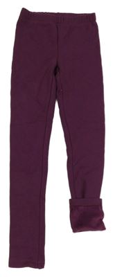 Švestkové teplákové zateplené legíny S. Oliver