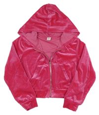 Tmavoružová lesklá zamatová prepínaci crop mikina s nápisem z kamínků a kapucňou SHEIN