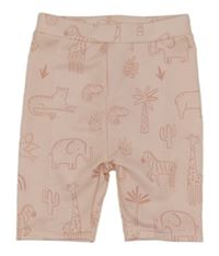 Broskvové vzorované kraťasy se zvířátky a palmami a kaktusy George