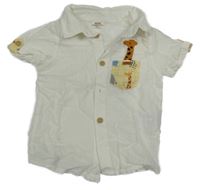 Biela melírovaná košeľa so žirafou