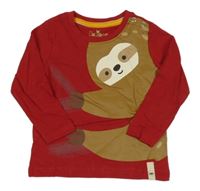 Tmavočervené triko s lenochodem Kuniboo