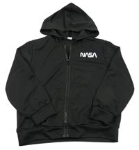 Čierna prepínaci športová mikina s nápisem - NASA a kapucňou SHEIN