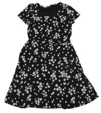 Čierne šaty s kvetmi C&A