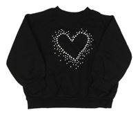 Čierna oversize mikina so srdíčkem z peciček H&M