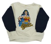 Smetanovo-tmavomodrá oversize mikina s Wonder Woman Zara