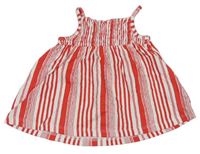 Červeno-biele pruhované žabičkové šaty F&F