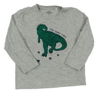 Sivé melírované tričko s dinosaurom Topolino